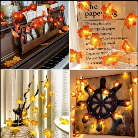 Autumn Halloween Leaves String Lights - Picture 4 of 5
